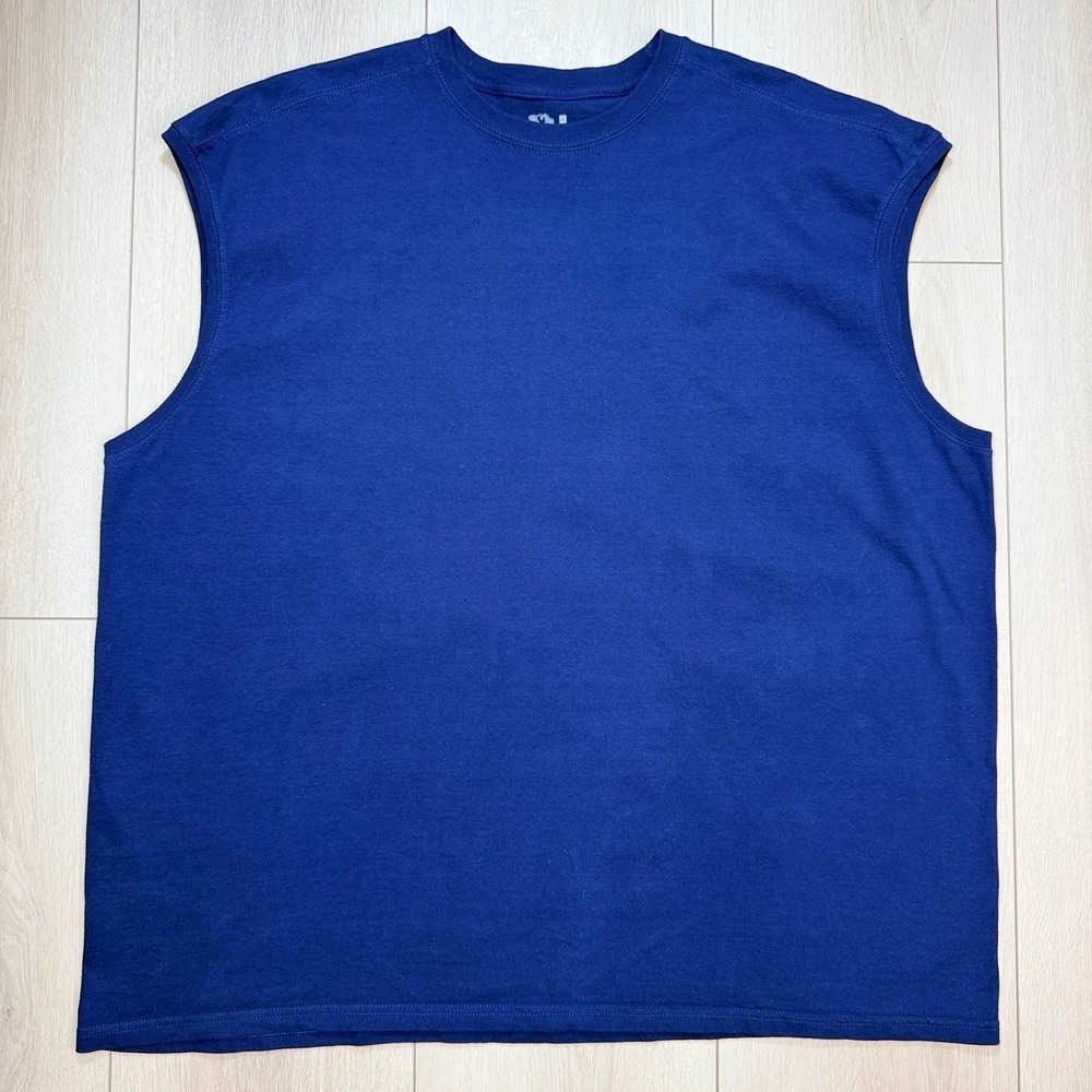 Fruit Of The Loom Mens 3XL Blue Sleeveless Muscle Shirt Cotton Tank Top Tee Big